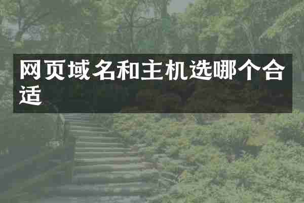 网页域名和主机选哪个合适
