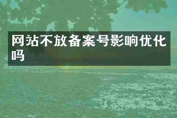网站不放备案号影响优化吗