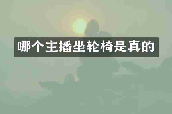 哪个主播坐轮椅是真的