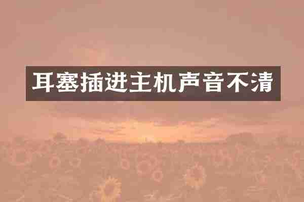 耳塞插进主机声音不清