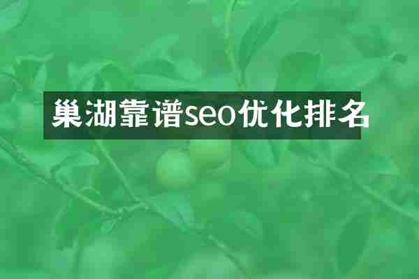 巢湖靠谱seo优化排名