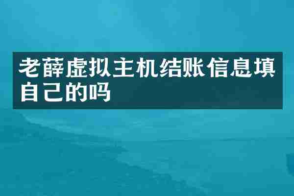 老薛虚拟主机结账信息填自己的吗