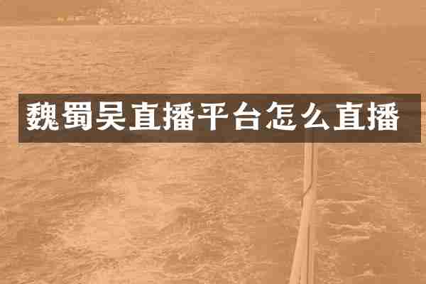 魏蜀吴直播平台怎么直播