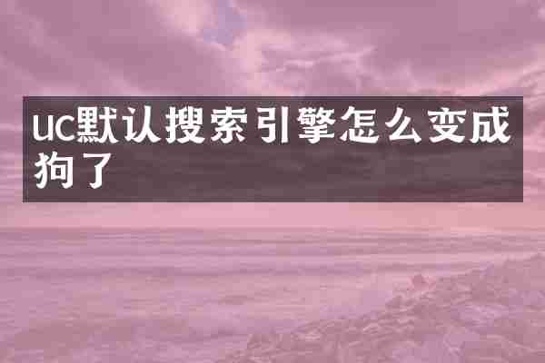 uc默认搜索引擎怎么变成搜狗了
