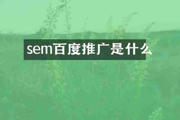 sem百度推广是什么