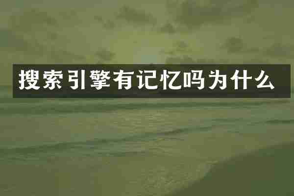 搜索引擎有记忆吗为什么