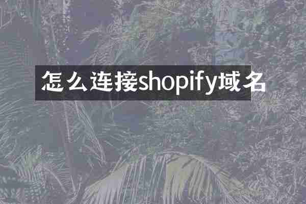 怎么连接shopify域名