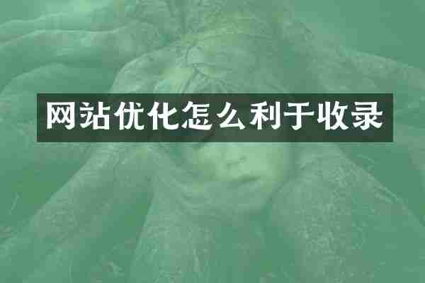 网站优化怎么利于收录