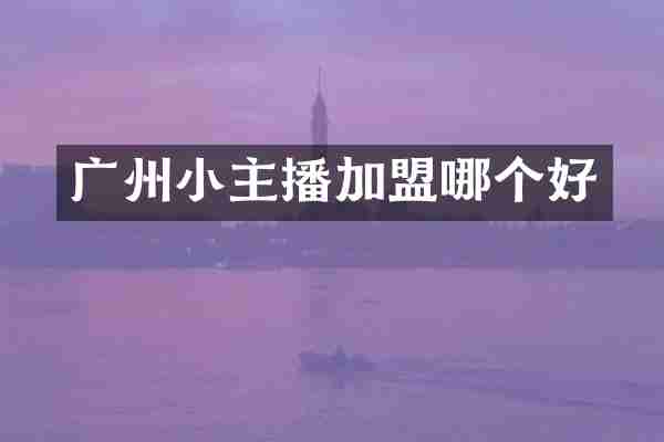 广州小主播加盟哪个好