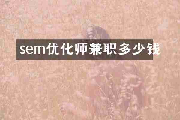 sem优化师兼职多少钱