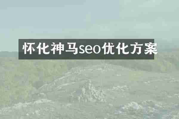 怀化神马seo优化方案
