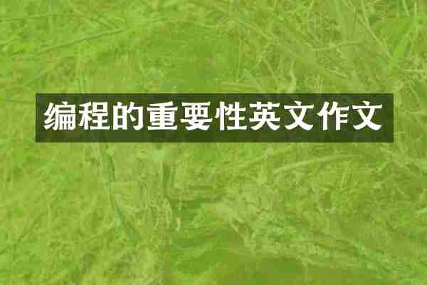 编程的重要性英文作文