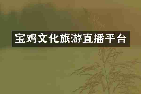 宝鸡文化旅游直播平台