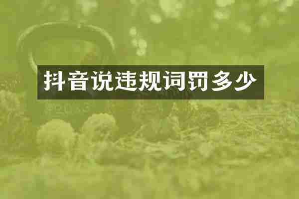 抖音说违规词罚多少