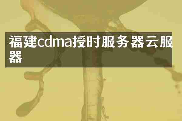 福建cdma授时服务器云服务器