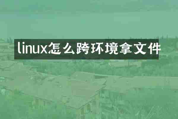 linux怎么跨环境拿文件