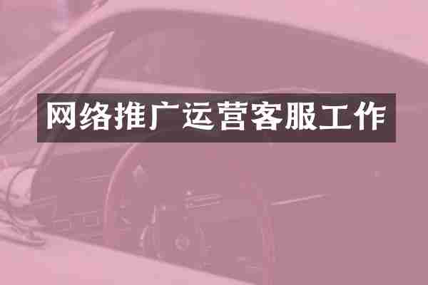 网络推广运营客服工作