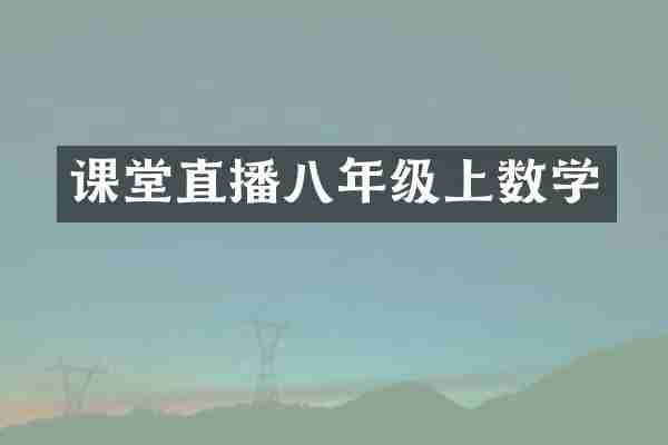 课堂直播八年级上数学