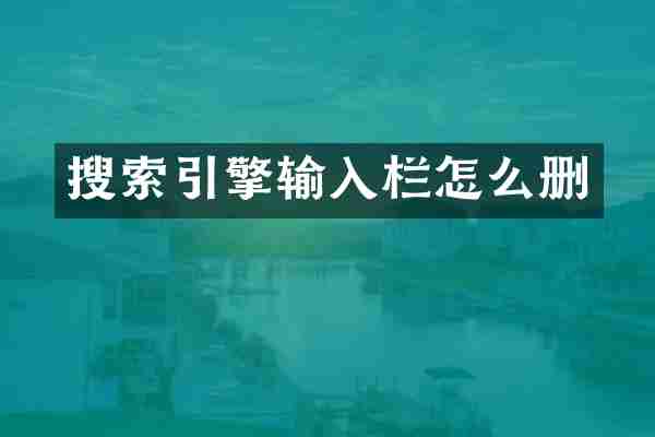 搜索引擎输入栏怎么删