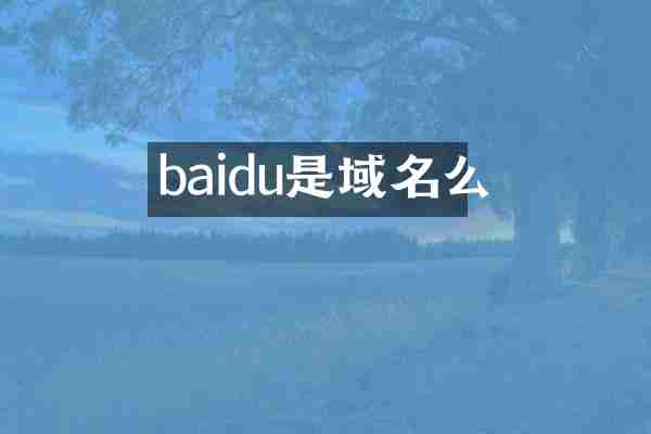 baidu是域名么