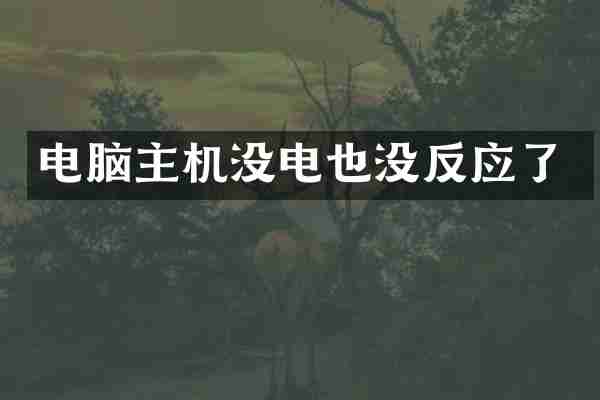 电脑主机没电也没反应了