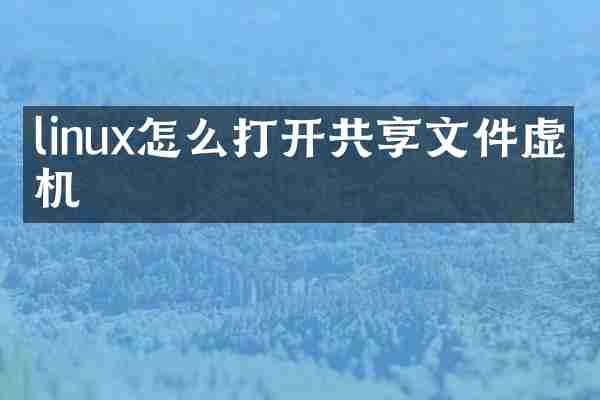 linux怎么打开共享文件虚拟机