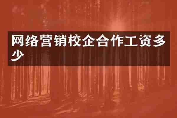 网络营销校企合作工资多少