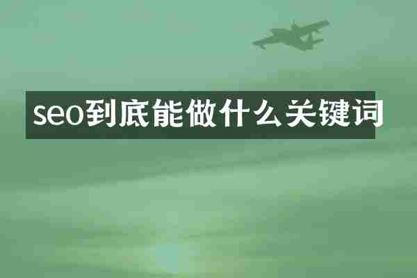 seo到底能做什么关键词