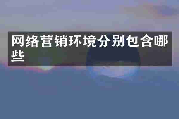 网络营销环境分别包含哪些
