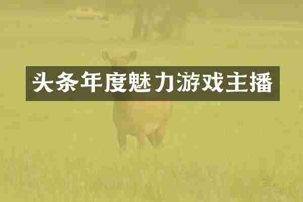 头条年度魅力游戏主播