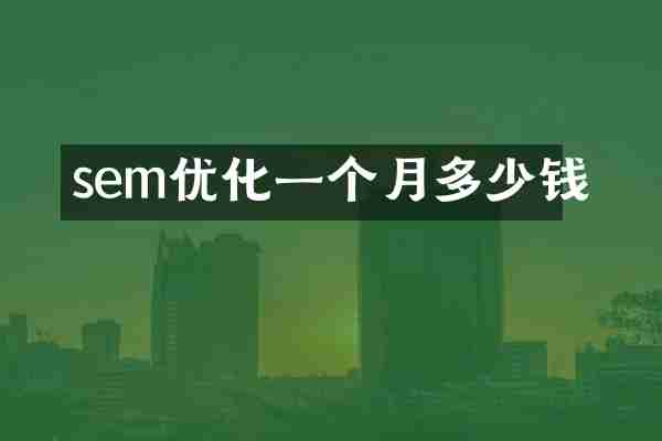 sem优化一个月多少钱