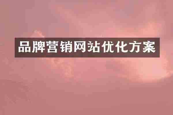 品牌营销网站优化方案