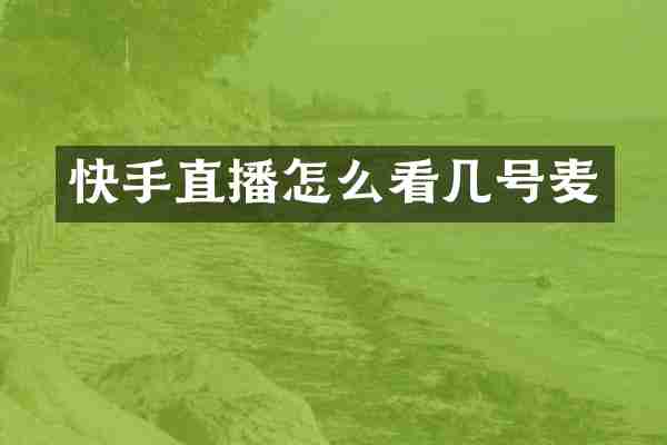 快手直播怎么看几号麦