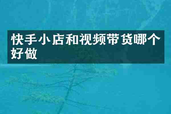 快手小店和视频带货哪个好做