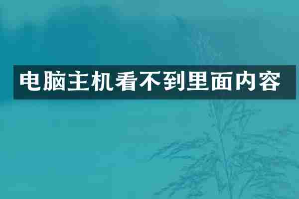 电脑主机看不到里面内容