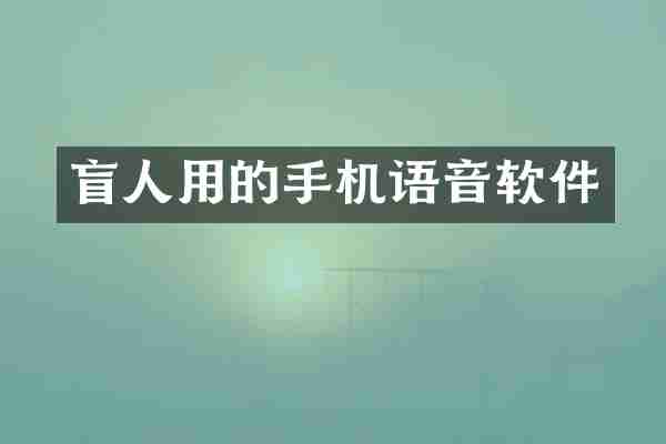 盲人用的手机语音软件