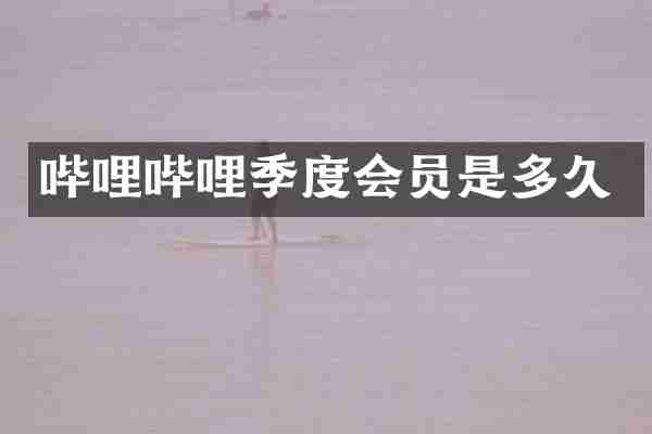 哔哩哔哩季度会员是多久