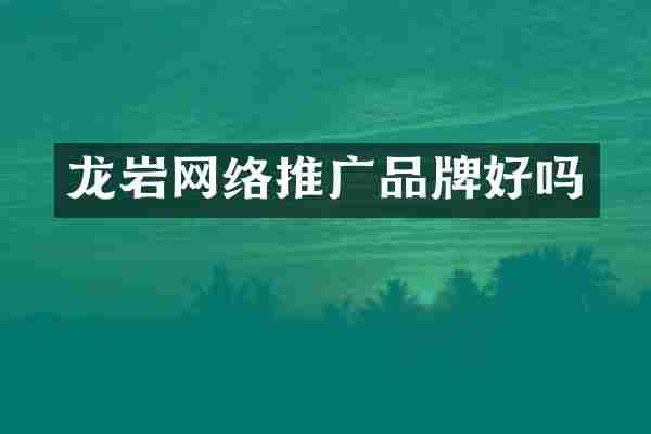 龙岩网络推广品牌好吗