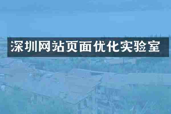 深圳网站页面优化实验室