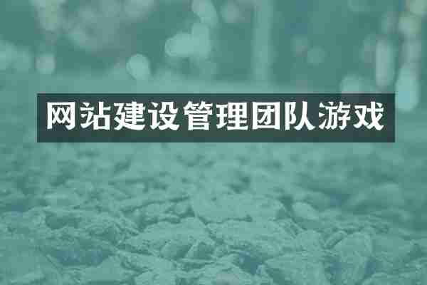 网站建设管理团队游戏