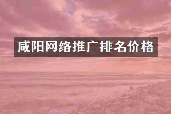 咸阳网络推广排名价格