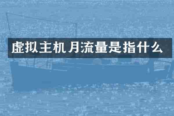 虚拟主机月流量是指什么