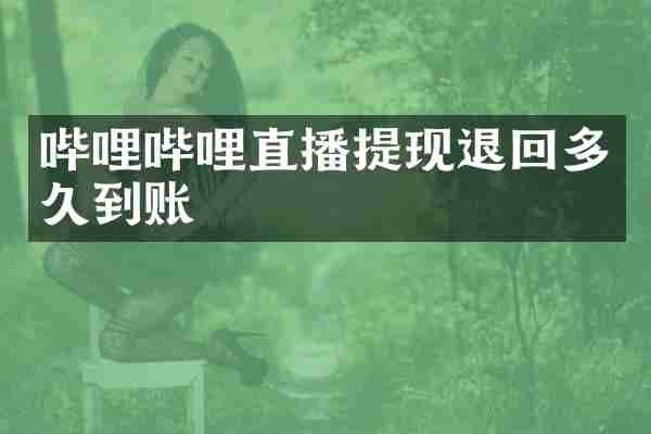 哔哩哔哩直播提现退回多久到账