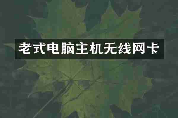 老式电脑主机无线网卡