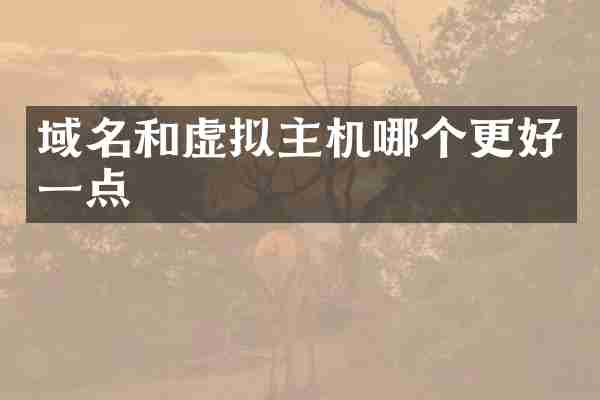 域名和虚拟主机哪个更好一点
