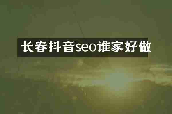 长春抖音seo谁家好做