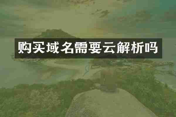 购买域名需要云解析吗