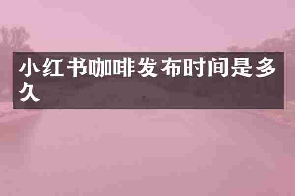 小红书咖啡发布时间是多久