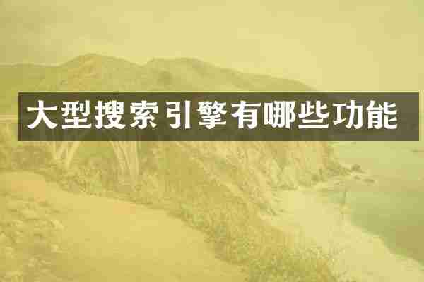 大型搜索引擎有哪些功能