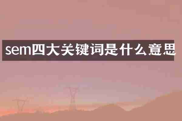 sem四大关键词是什么意思
